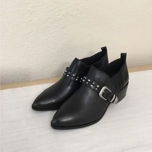 Bcbgeneration Loela Leather Black Ankle Boots Sz.8.5